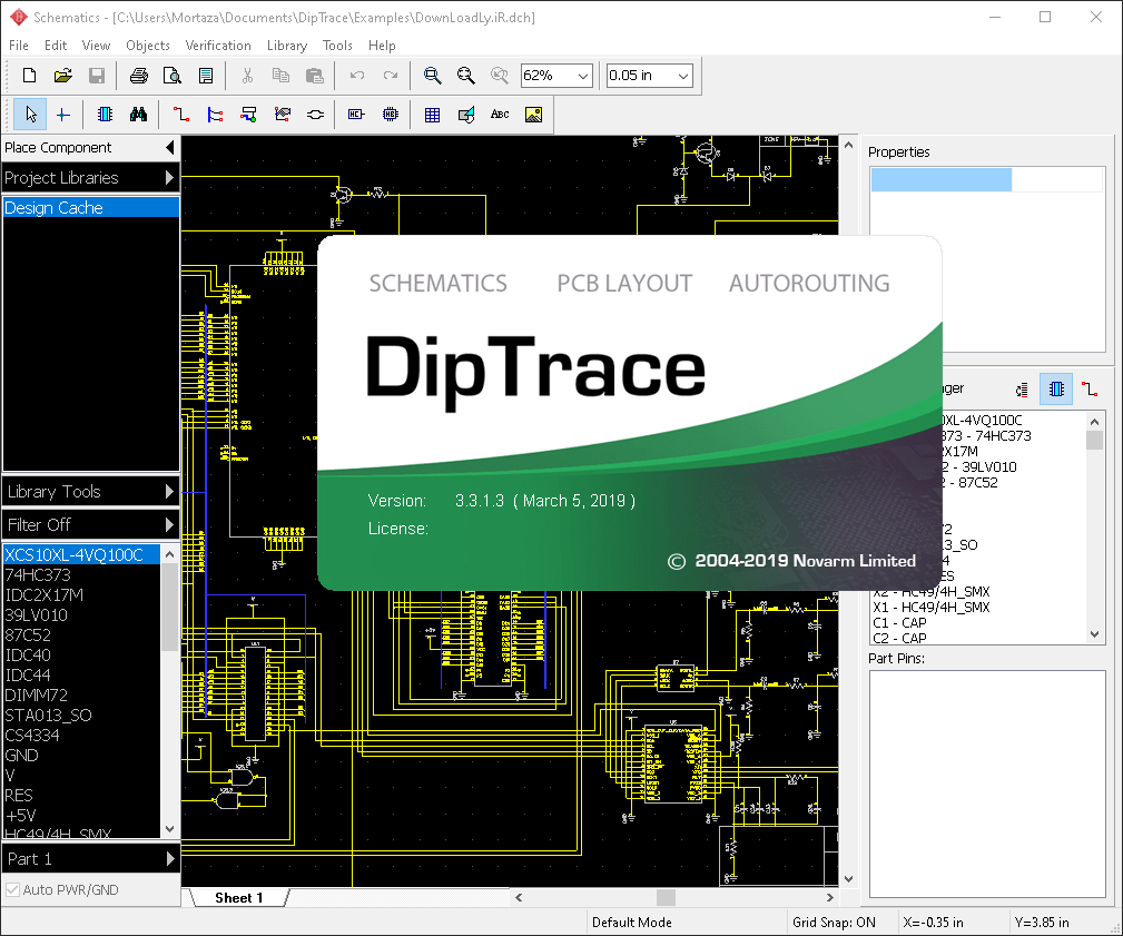 DipTrace-screen PCB設(shè)計(jì)軟件 DipTrace v5.1.0x86/x64 免費(fèi)版下載