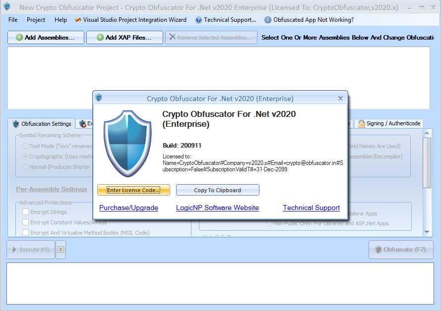 加密混淆器Crypto Obfuscator 加密混淆器Crypto Obfuscator For .Net 2020 Enterprise破解版