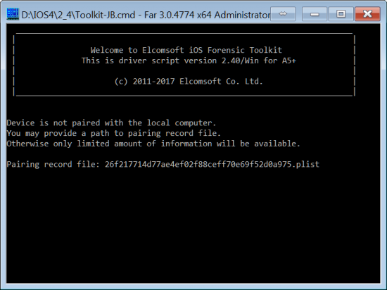 iOS的取證工具套件Elcomsoft iOS Forensic Toolkit 7.0 破解版