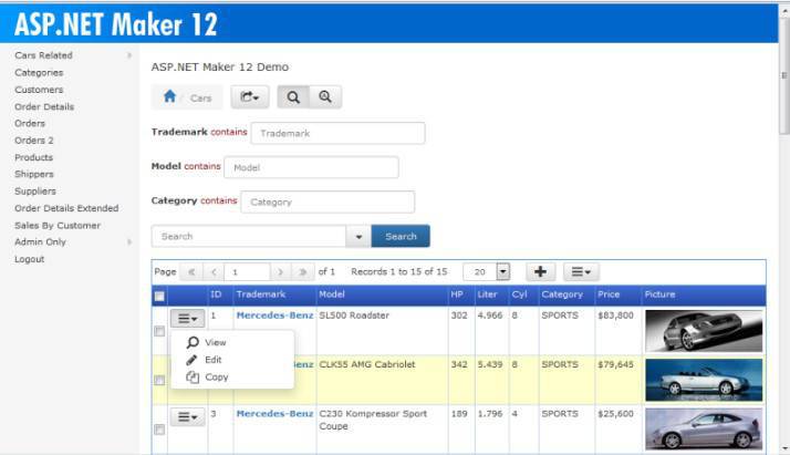 ASP.NET 代碼生成器 e.World Tech ASP.NET Maker 2021.0.7 + Extensions