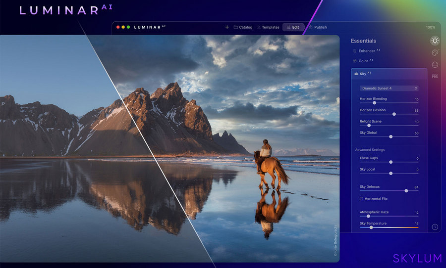 Skylum Luminar AI圖片 AI 圖像后期處理軟件 Skylum Luminar AI 1.20.0 Win/macOS 多語言版
