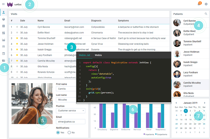 Webix 9.4快速跨瀏覽器 JavaScript UI 庫