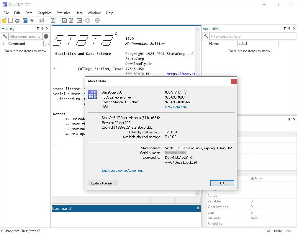數據分析軟件 StataCorp StataMP 15.1 x64 Win/macOS