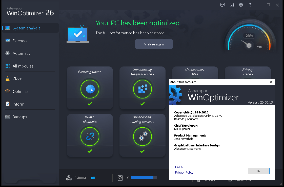 Ashampoo WinOptimizer 28.00.13 一款集成系統(tǒng)優(yōu)化+隱私防護的工具