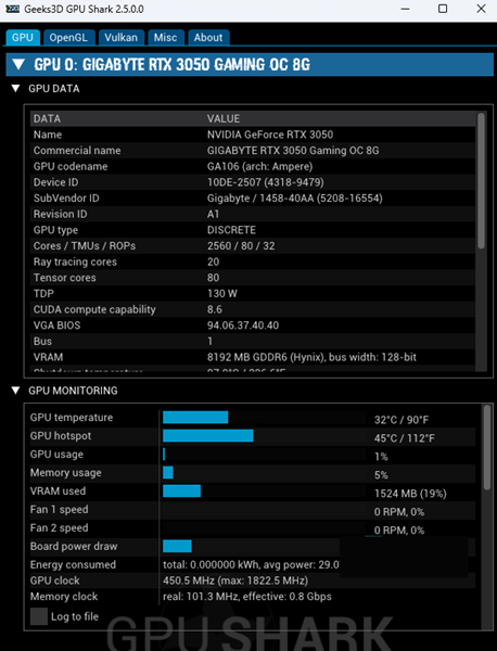GPU Shark 2.9.0 實時GPU監(jiān)測軟件 顯卡監(jiān)視軟件免費版