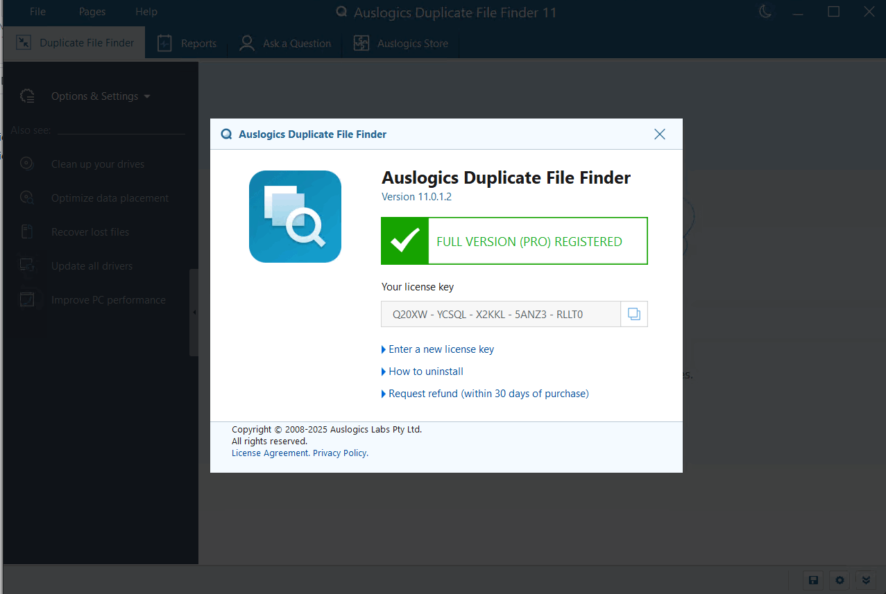 Auslogics Duplicate File Finder 11.1.0 重復文件查找工具